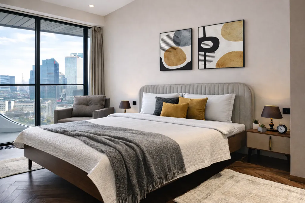 Просторная дизайнерская квартира с панорамным видом на город