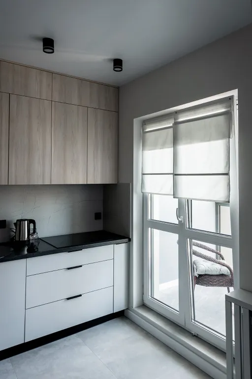 Квартира студия с видом на город.