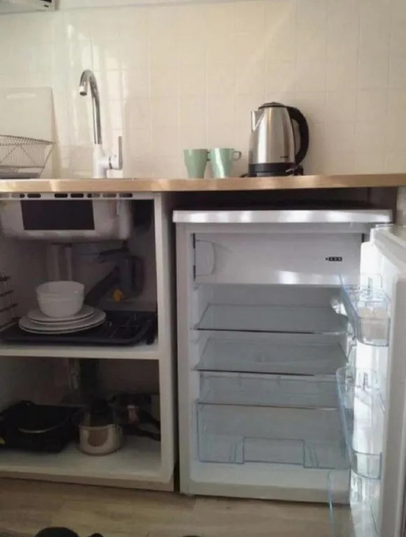 Небольшая комната с мини-кухней и общей ванной комнатой