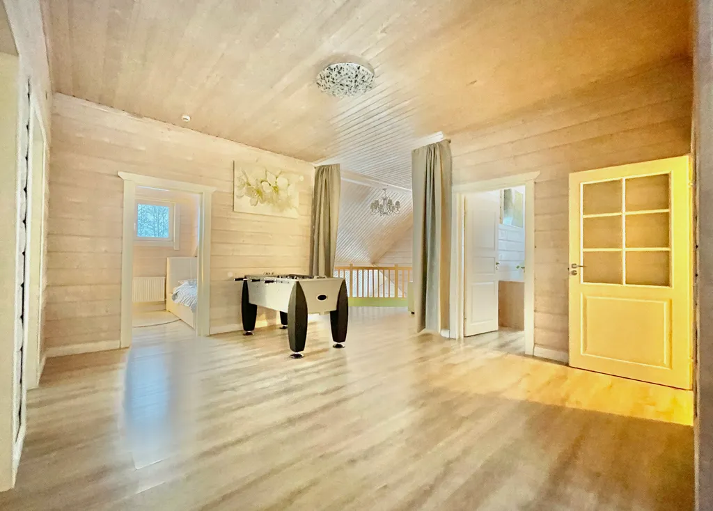 Коттедж Коттедж на берегу озера, с 5 спальнями, сауной  камином — Межозерное