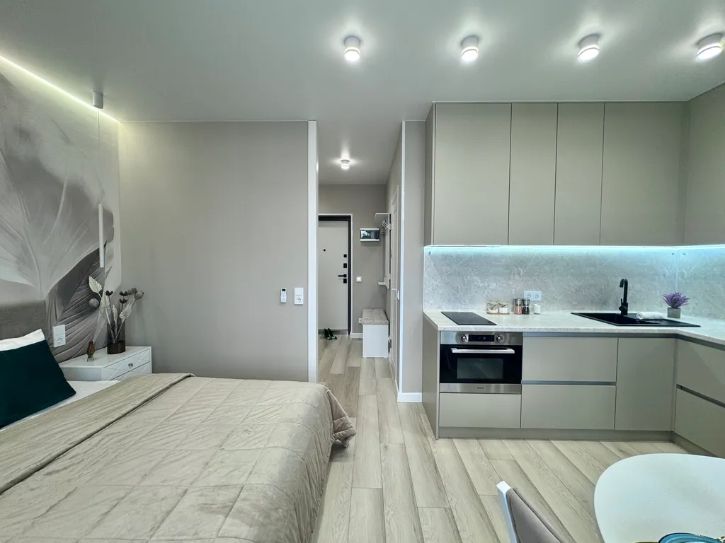 Светлая студия в ЖК Облака 2 у метро Октябрьская