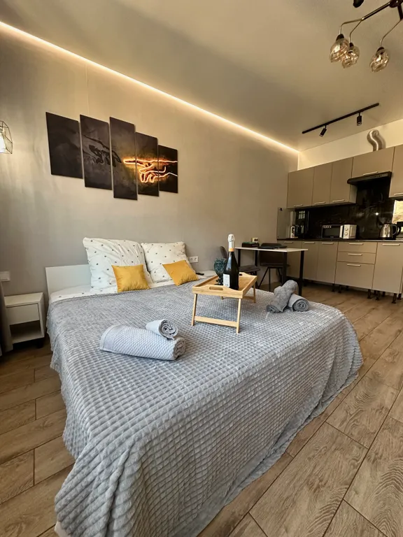 Студия с дизайнерским ремонтом