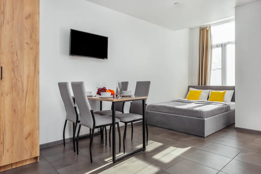 Квартира Квартира Уютная студия с балконом на четверых с кухней — Сириус