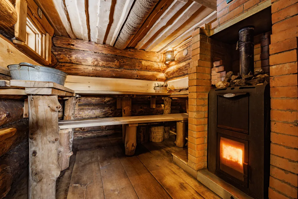 Дом в стиле Rustic с баней на дровах