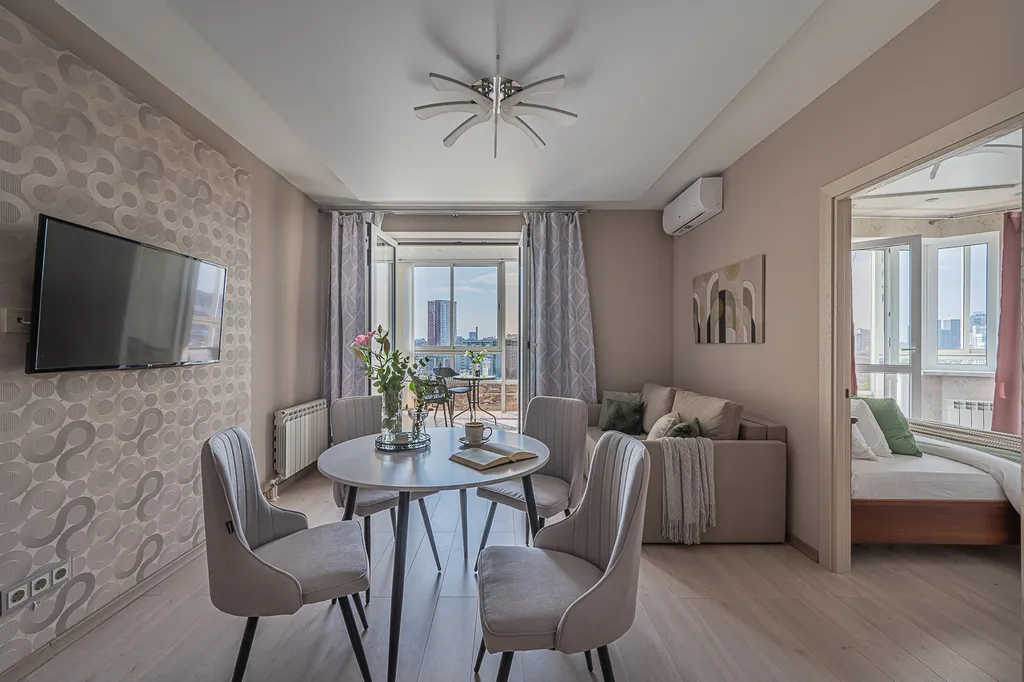 Премиум апартаменты с джакузи и сауной, большая панорамная лоджия