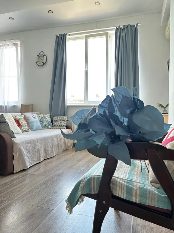 Квартира Квартира Атмосферный апартамент в морском стиле с видом на море в 300м до пляжа — Сириус