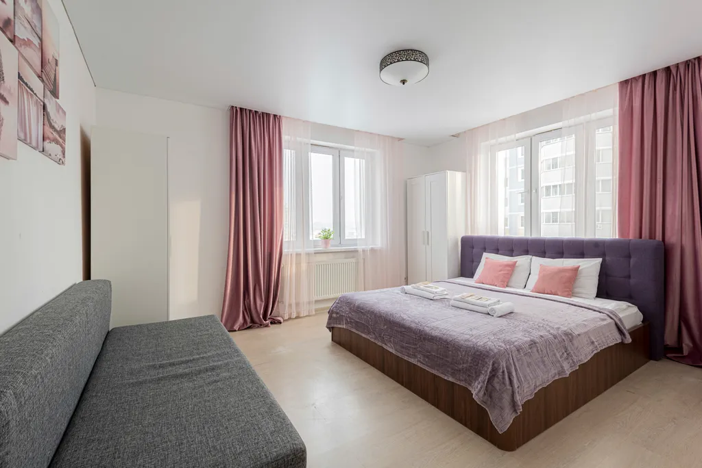 Радужная квартира недалеко от залива, гостиничный сервис, кондиционер