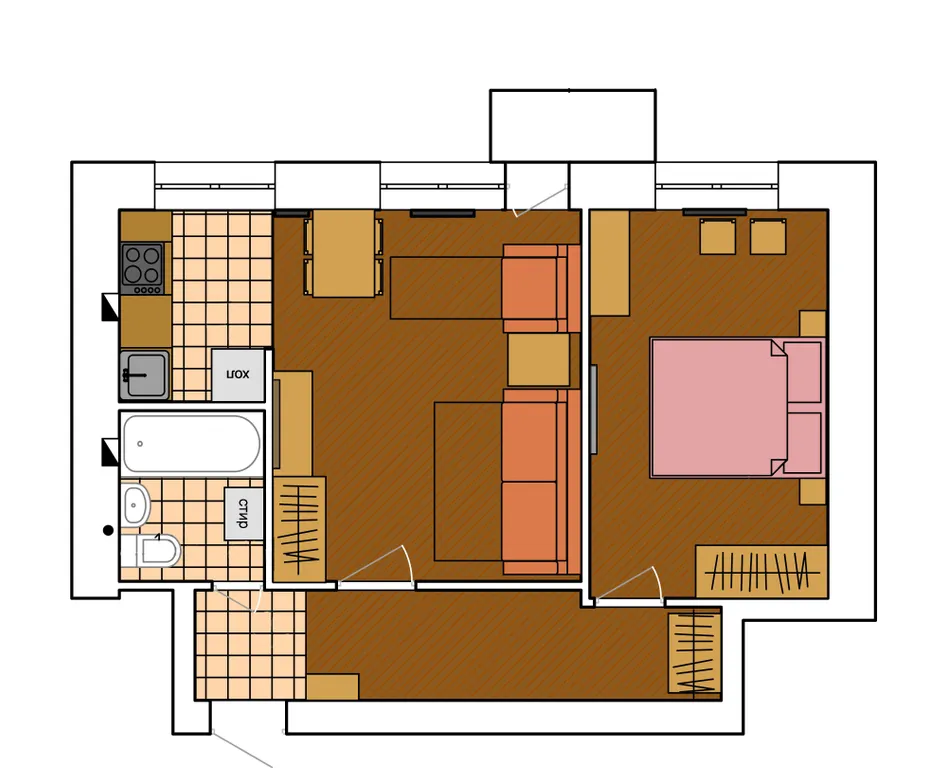 Квартира 2-комнатная Квартира — Омск