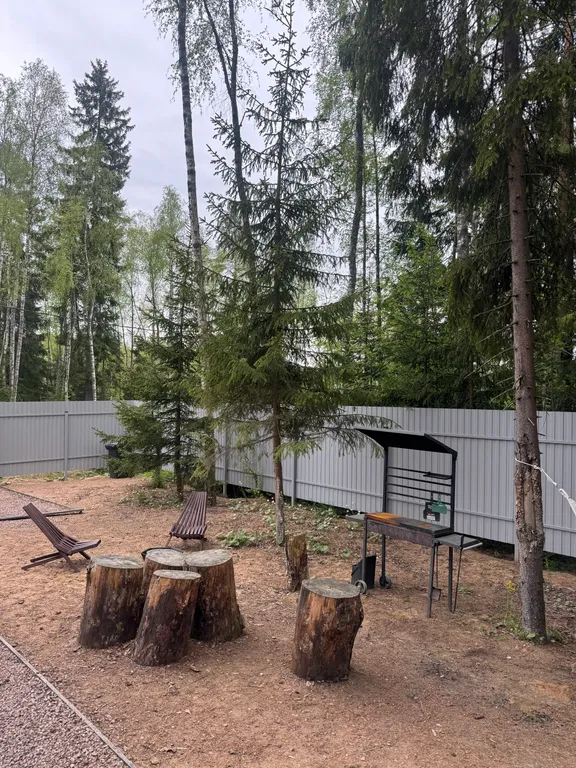 Красивый дом в ёлках