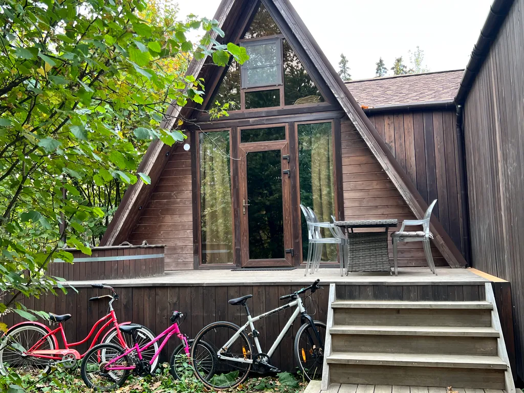 Уютный дом A-Frame в лесу
