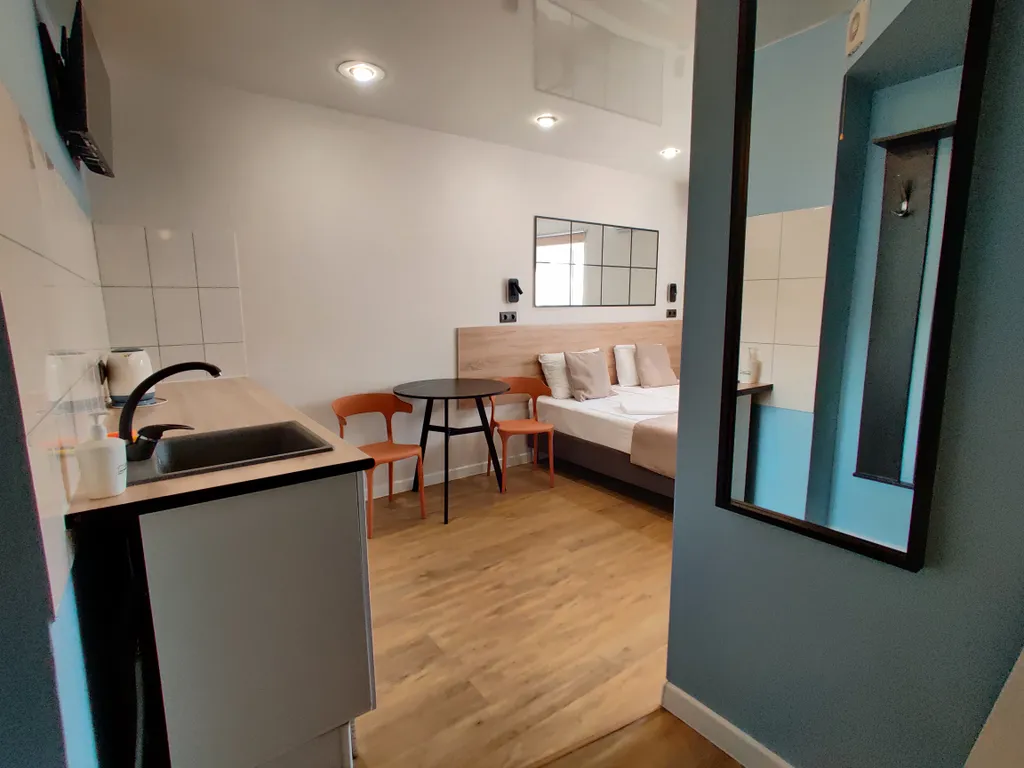 Стильные двухместные апартаменты с кухней и санузлом