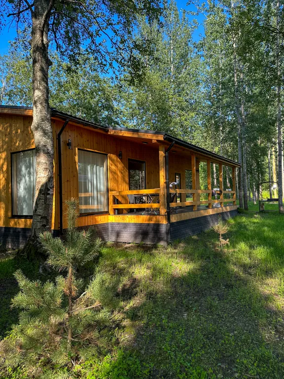 Дом 38m2 — чан, панорамные окна, комфорт для 4 человек