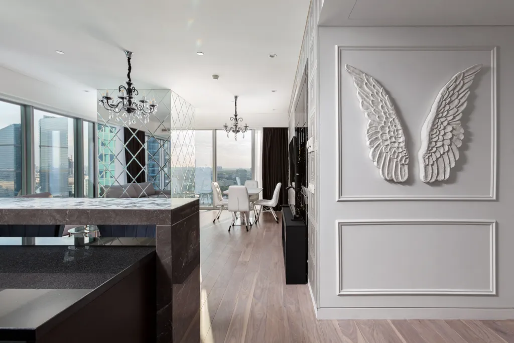 Дизайнерский угловой апартамент в башне Око Москва-сити