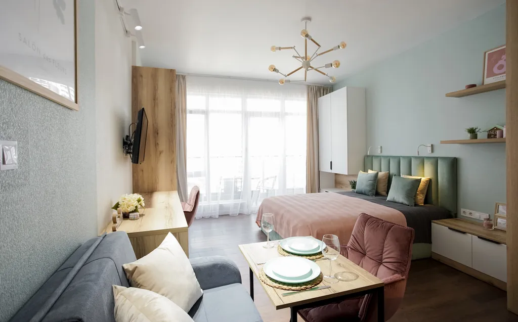 Студия в комплексе White sails с бассейном и видом на море