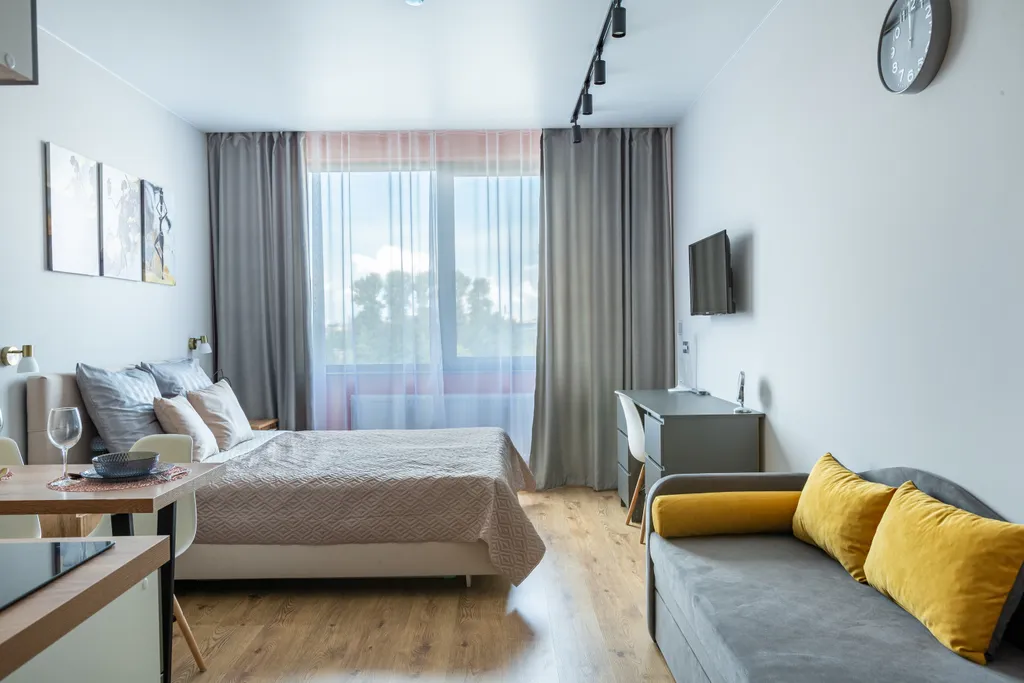 Квартира Квартира Современная студия у метро Автово — Санкт-Петербург