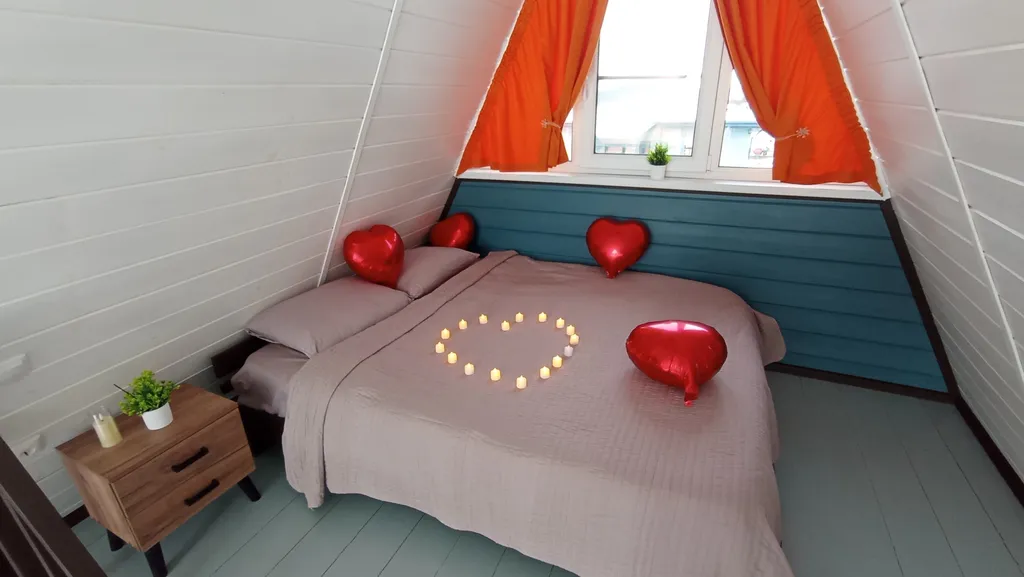 Дом-шале А-фрейм Счастье с баней у реки