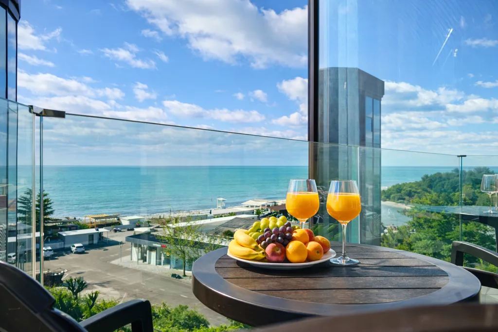 Квартира Люкс с видом на море и реку с балконом — Лазаревское