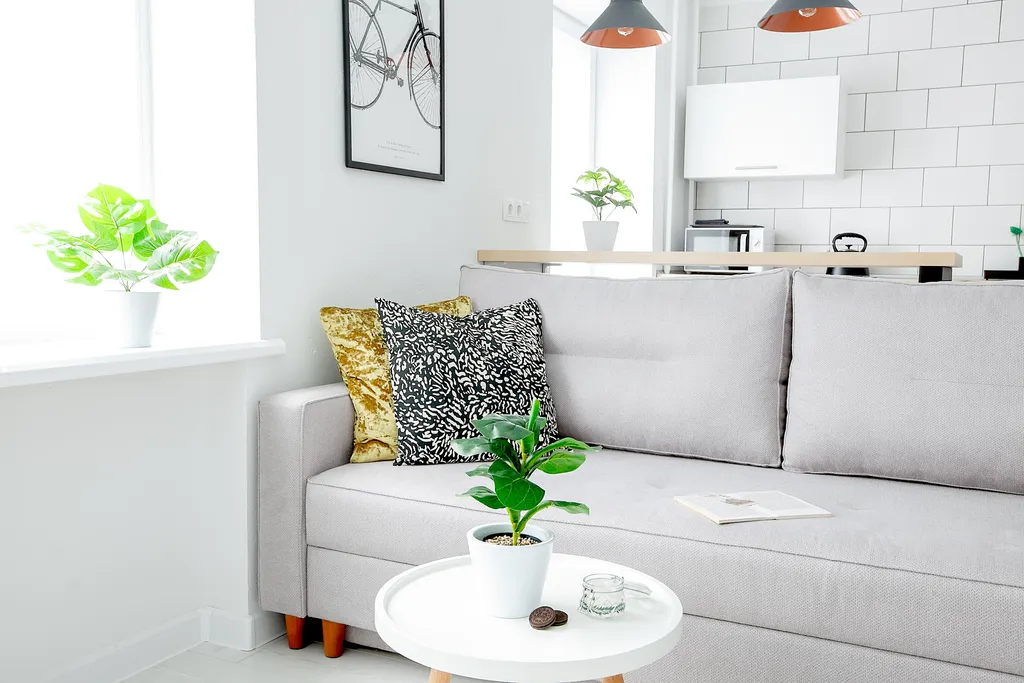 Светлая квартира-студия NINA в скандинавском стиле недалеко от центра