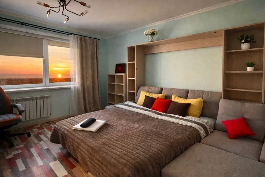 1-комнатная квартира с балконом и панорамным видом на город — аренда посуточно в Домодедово