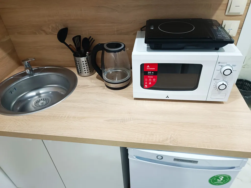 Светлая студия с большой кроватью у станции МЦД-4 Железнодорожная