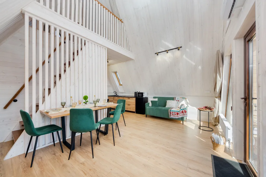 Aframe_kmv дом с джакузи желаемой температуры