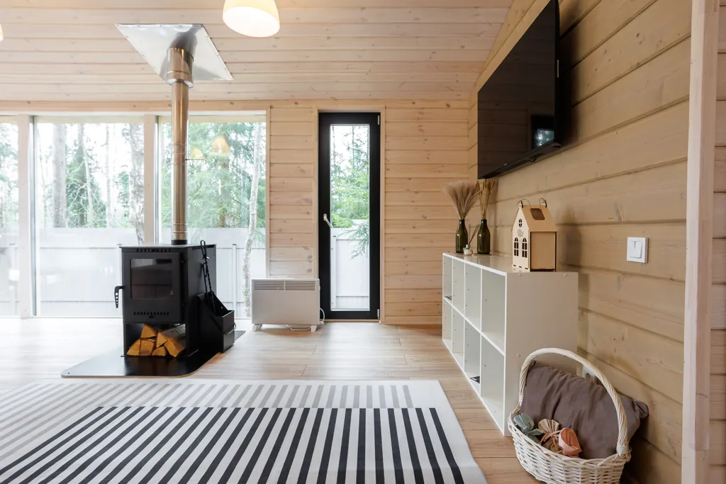 Красивый дом в ёлках