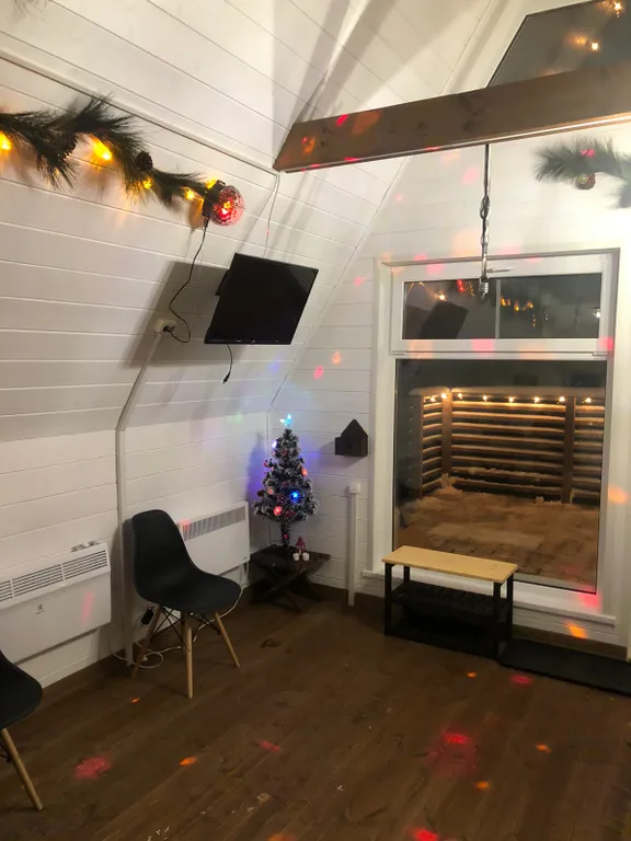 Дом A-frame с баней и чаном