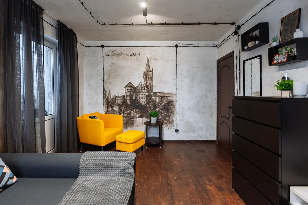 Квартира с интересным дизайном, в шаговой доступности до острова Канта