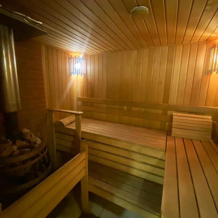 Дом на берегу реки с баней