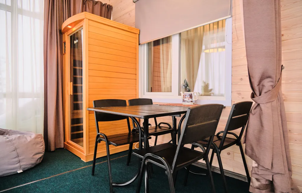 Дом с верандой, камином и сауной - вид на горы