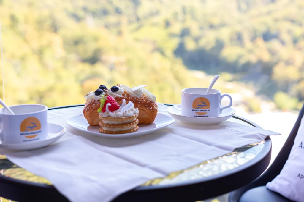 Студия с балконом и видом на горы