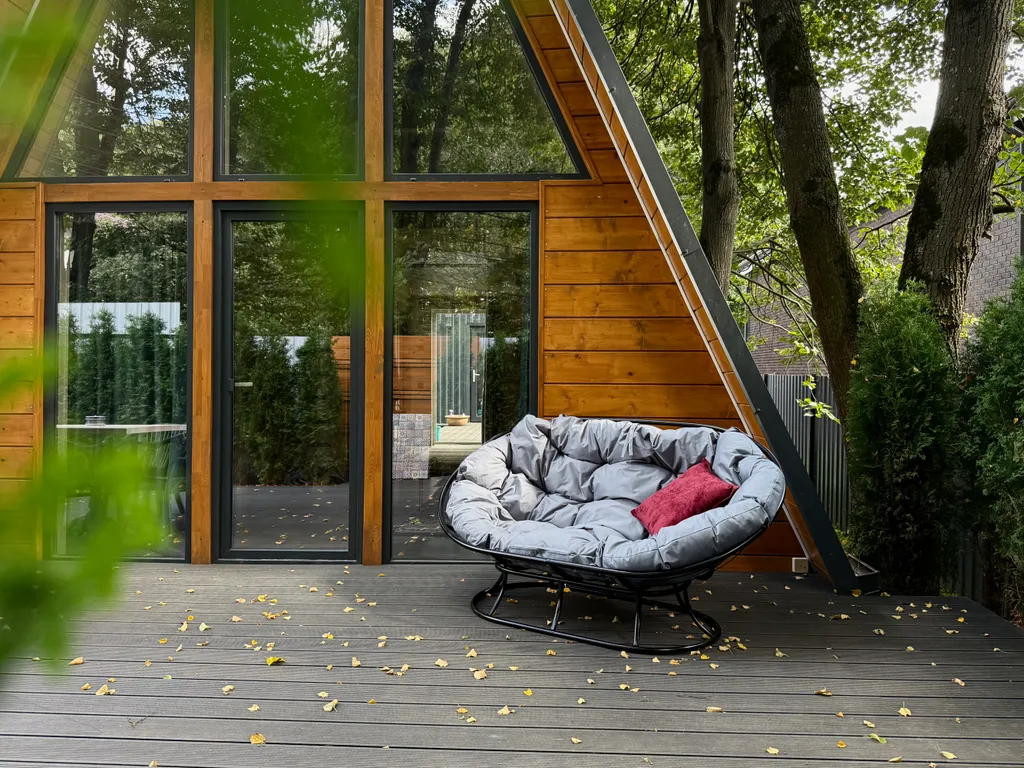 Уютный А-фрейм Ручей с баней и чаном