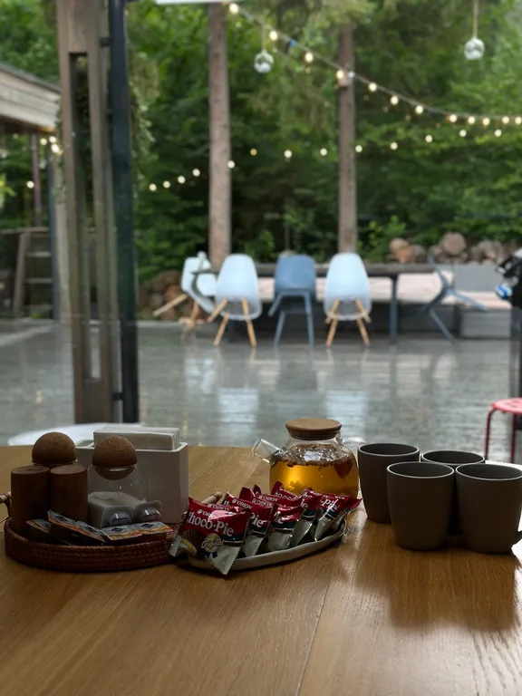 Уютный дом в тишине хвойного леса