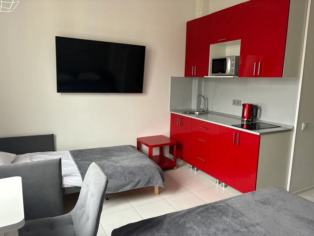 Новая студия с дизайнерскими ремонтом