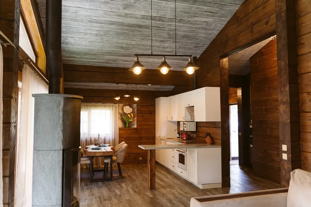 Дом с камином, сауной и купелью