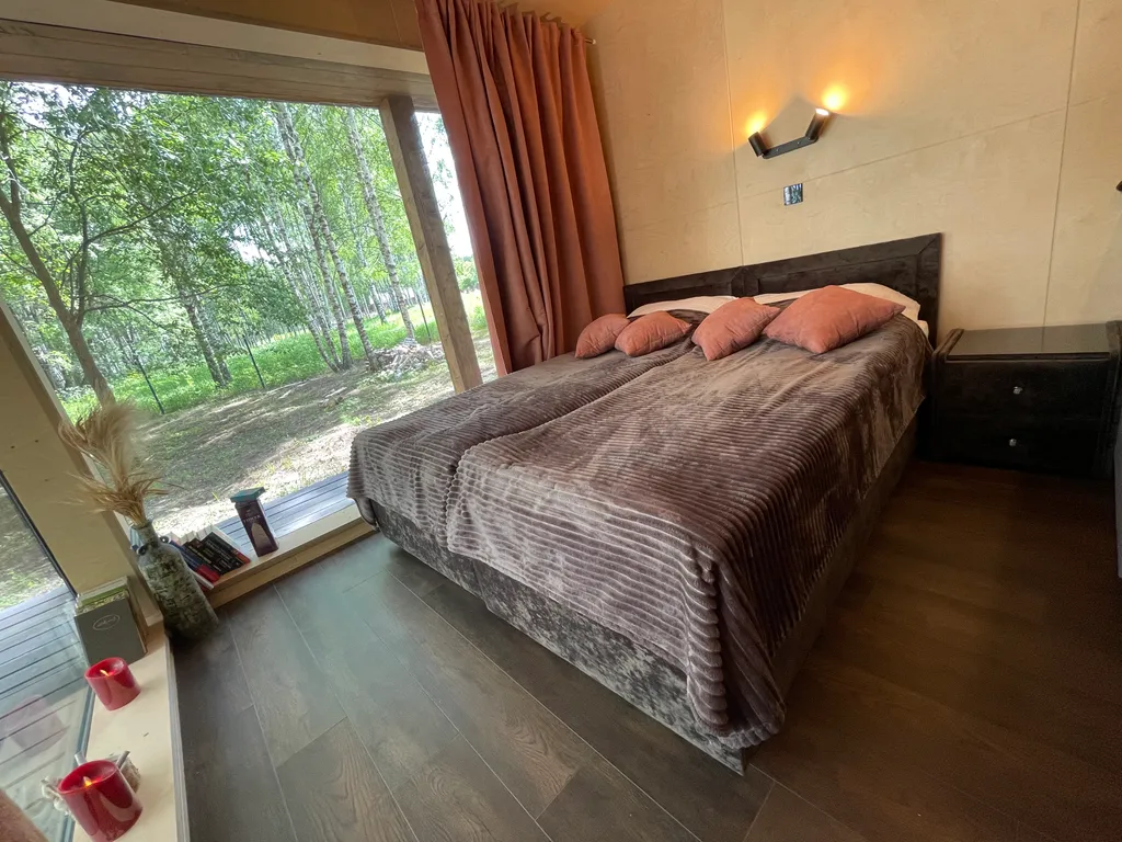 Самый уютный дом с панорамным остеклением в березовом лесу