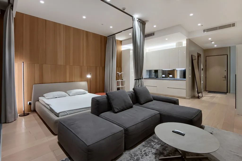 Нежная студия с видом на Москва Сити, гостиничный сервис