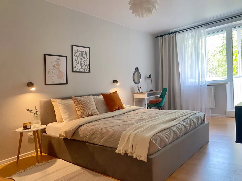 Светлая уютная квартира рядом с ТЦ Лотос Плаза