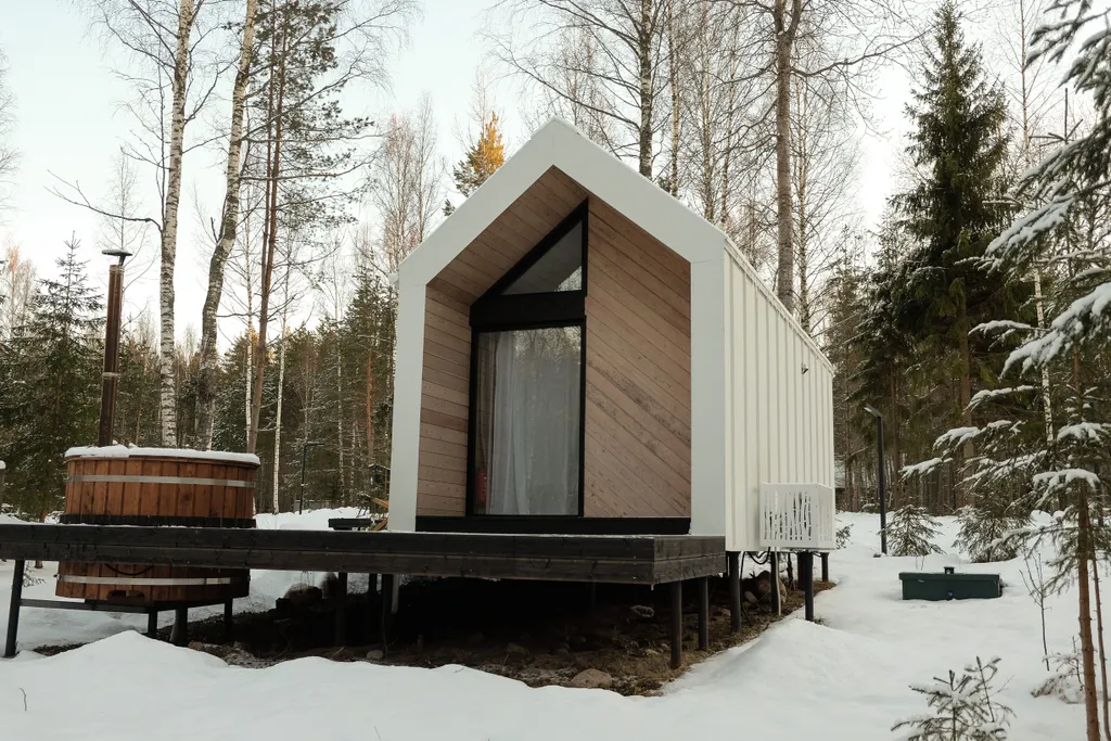 Дом в лесу на 2-х с купелью фурако и мангальной зоной