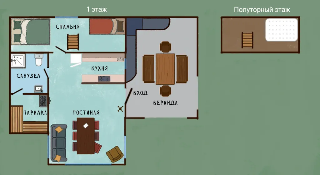 Дом с баней на лесной опушке