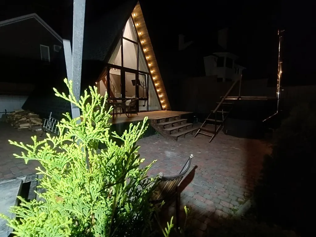 Деревянный дом с сибирской купелью на дровах aframe kmv