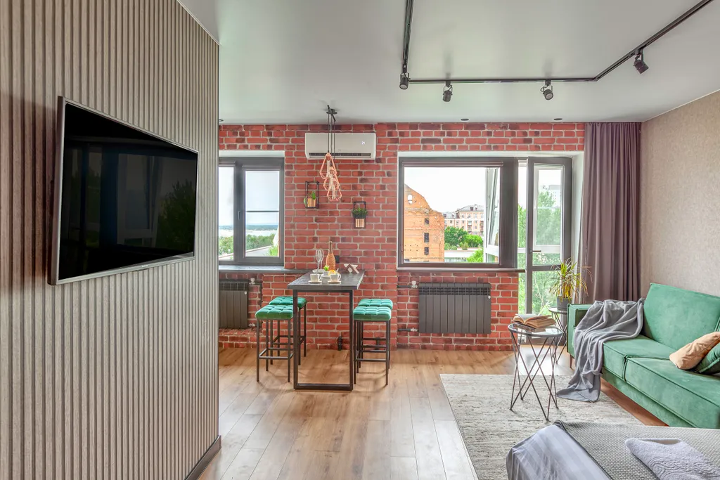 Студия Лофт Volga & Home с панорамным видом на музей Панораму и Волгу