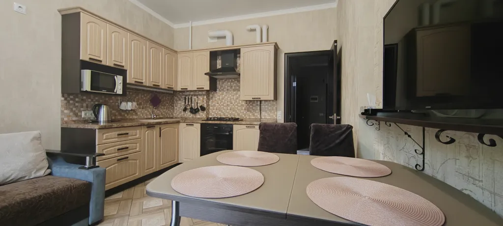 Квартира Новая уютная квартира с балконом на первой береговой, комфорт класса — Геленджик