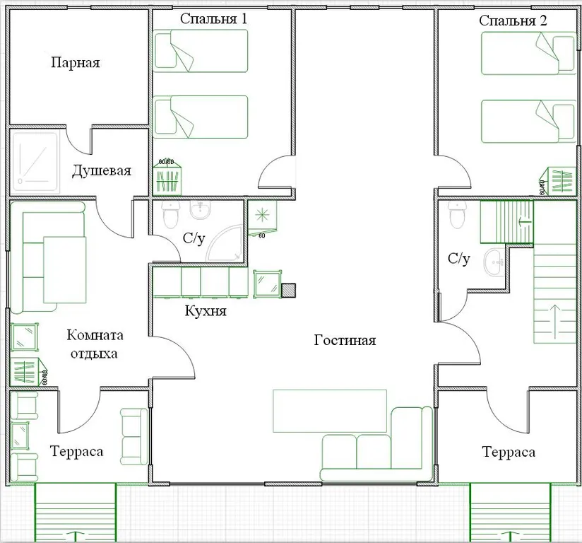 Коттедж Загородный дом с русской баней и множеством развлечений для всей семьи — Лобня