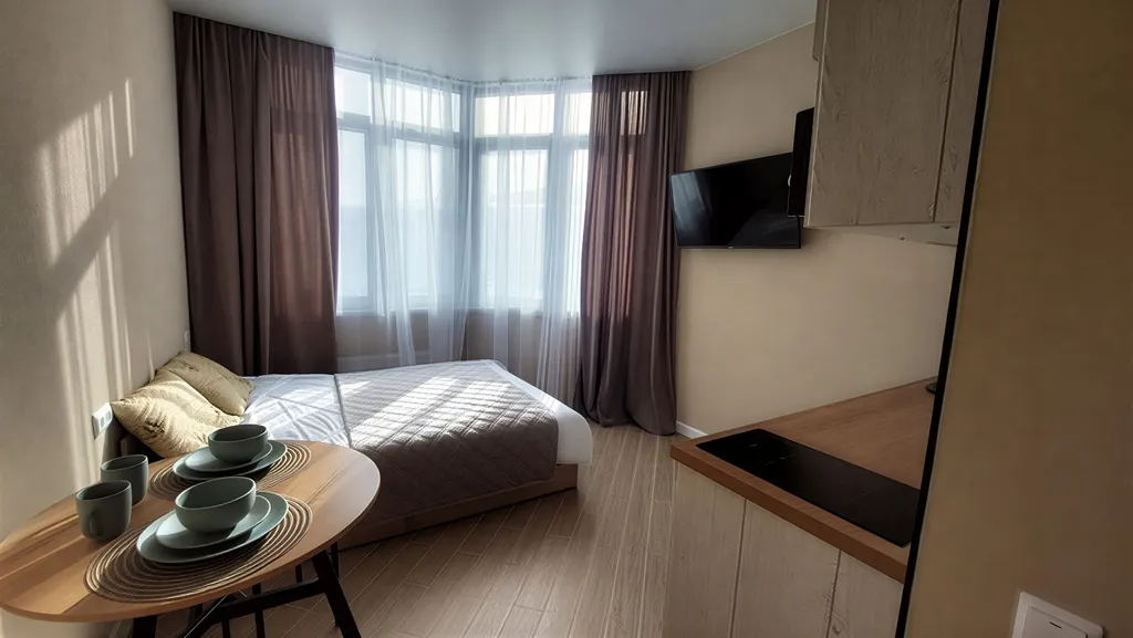 Квартира-студия для 2-х гостей в центре Шерегеша — аренда посуточно в Шерегеш