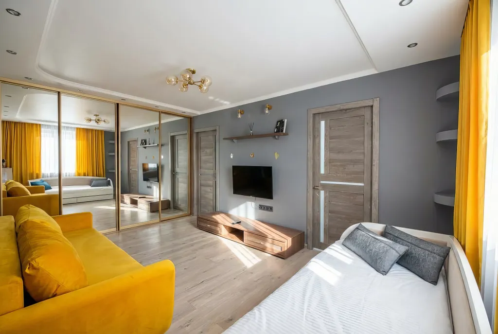 Апартаменты с 3 комнатами у парка победы, 5 отдельных спальных мест