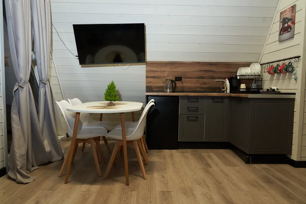 Домик А-фрейм с купелью