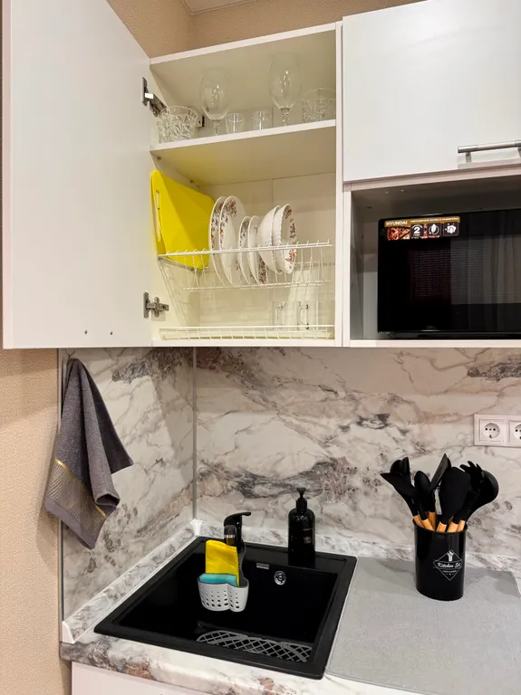 Уютная студия с двуспальной кроватью в Люберцах