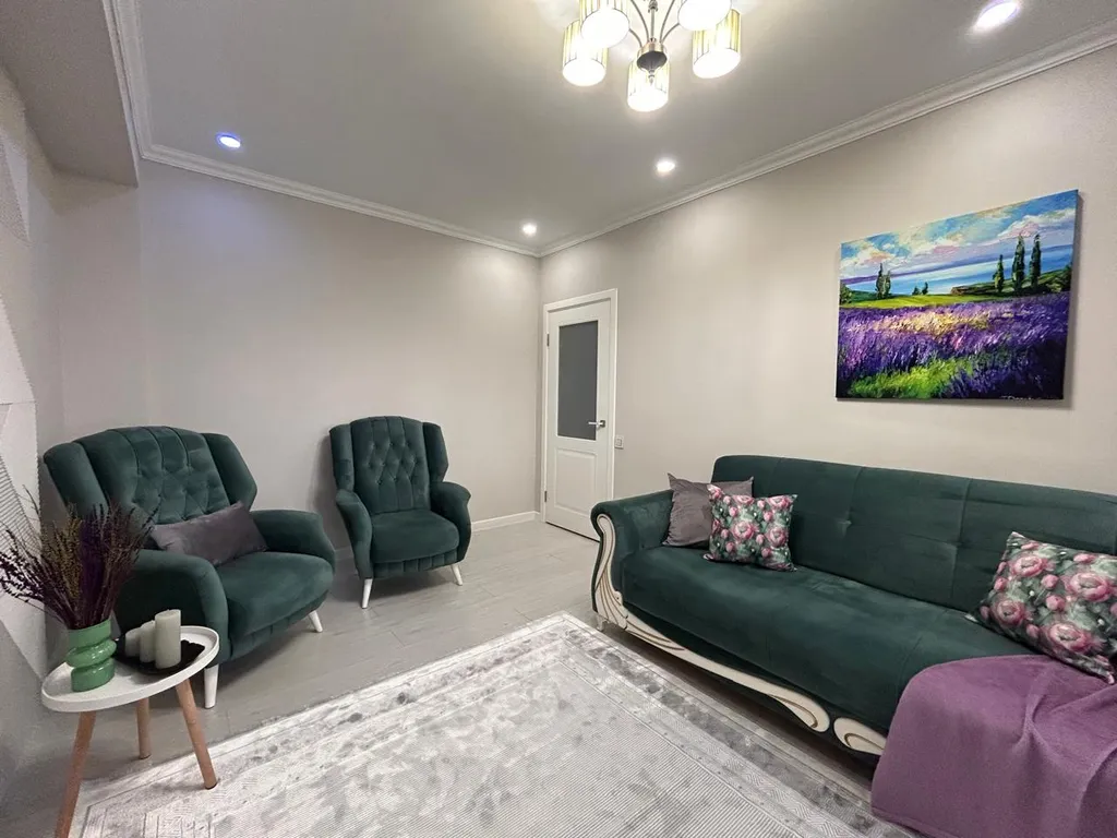 Трехкомнатные апартаменты Лавандовая гавань в самом центре Алматы