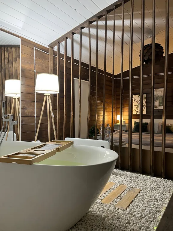 Dobrilovo Village уютный домик с видовой ванной, банным чаном и фурако